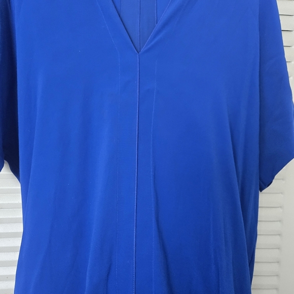 Vince. Cobalt Blue Viscose Silk Short Sleeve Modern Shift Dress Size S - Picture 6 of 10